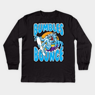 Abominable Snowman Yeti Snowboarder - Bumbles Bounce Kids Long Sleeve T-Shirt